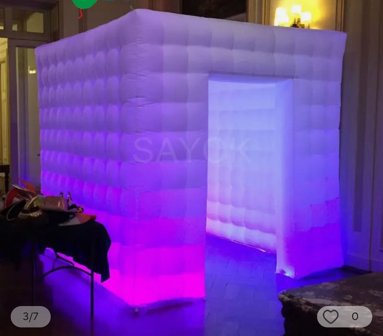 white inflatable selfie booth